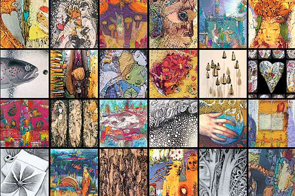 Collages graphiques Dessins crayons encre Compressions papiers