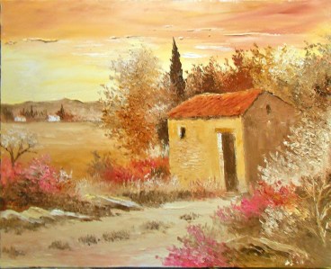 Jean Marie Ferrer artiste peintre de Provence, vente en ligne de tableaux à l'huile au couteau sur toile au couleurs de la Provence.Campagne de Provençe.