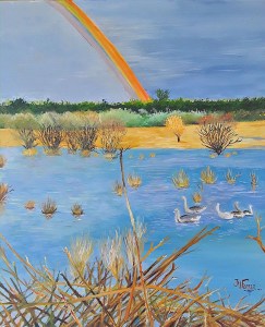 Jean Marie Ferrer artiste peintre de Provence, vente en ligne de tableaux à l'huile au couteau sur toile au couleurs de la Provence. L'arc en ciel