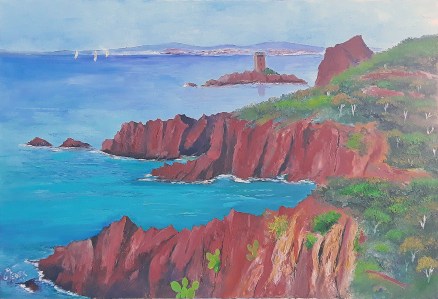 Jean Marie Ferrer artiste peintre de Provence, vente en ligne de tableaux à l'huile au couteau sur toile au couleurs de la Provence. L'Estérel