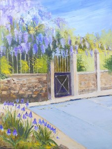 Jean Marie Ferrer artiste peintre de Provence, vente en ligne de tableaux à l'huile au couteau sur toile au couleurs de la Provence.Les glycines.